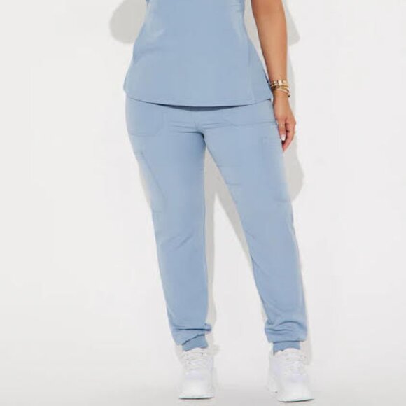 Get To Work Stretch Uniform Scrub Jogger Set - Slate Blue - Picture 1 of 3